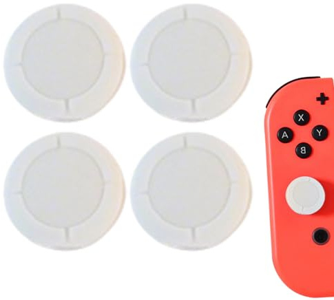 Vroxdrez Capuchons de rechange pour joystick de manette Switch – Protège-joysticks en silicone pour Switch/Lite, accessoires grip 3D, protection antidérapante, quatre couleurs (Blanc)