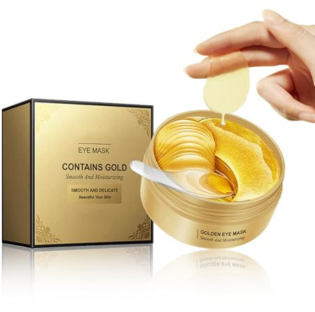 Patch Yeux,Patch Yeux Anti Cernes,60Pcs 24k Gold Patching eyes Au CollagèNe,Masque eyes Hydratant Anti-âGe,Anti-Cernes,RéDuit Les Poches Et Ridules,Pour Les Rides,Les Ridules,Les Cercles FoncéS
