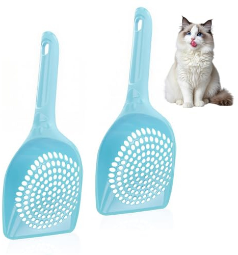 SGERUFZ 2 Pièces Pelle à Litière pour Chat, Pelle Litière, Pelle à Litière avec Long Manche en Caoutchouc Confortable pour Chats, Chatons et Chiens