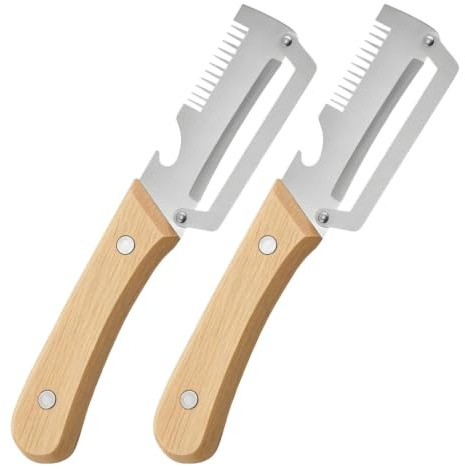 sskalare - 2 I 1 Multifunktionell Grönsaksskalare | Strimlare I Rostfritt Stål | 2 Stycken 26 Cm Med Flasköppnare, För Morotspotatisfrukt, Daglig Matlagningssallad Resecamping