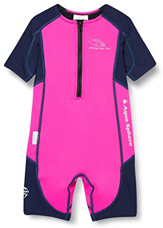 Aqua Sphere Unisex Jugend Stingray Hp Short Sleeve Wetsuit, rosa/Blau, 104 (Herstellergröße: 2 Jahre)