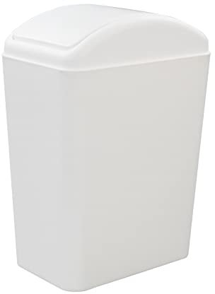 Mayish Poubelle en Plastique 20 L, Poubelle avec Couvercle Basculant, Blanc