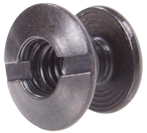 1/8 Black Chicago Screws & Binding Posts Fasteners for Leather Straps/Belts, Kydex Holster/Sheath Repair or Rivet Parts Replacement, Thru Hole Open Slot Design. Made in USA (10 Pack, Standard Head)