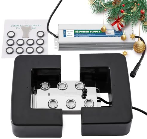 Mxmoonant 6 teste creatore di nebbia 4.2L/H Nebulizzatore a ultrasuoni Nebulizzatore con boa e alimentazione 250W per orticoltura Paesaggio scenico Conservazione delle verdure Atmosfera magica