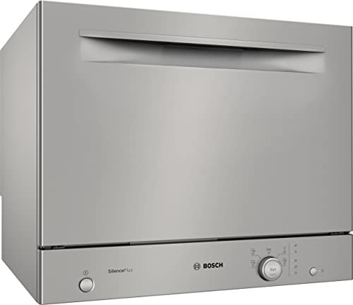 BOSH SKS51E38EU Kompakter freistehender Geschirrspüler, 6 Gedecke, 49 dB, 55 cm, Edelstahl, EcoSilence-Antriebsmotor