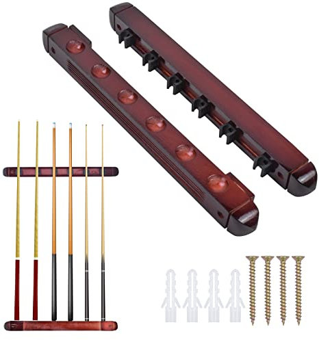 kissral Billard Wandhalterung Snooker Pool Cue Wall Mounted Rack für Spielzimmer Poolbars Clubs Billardspieler