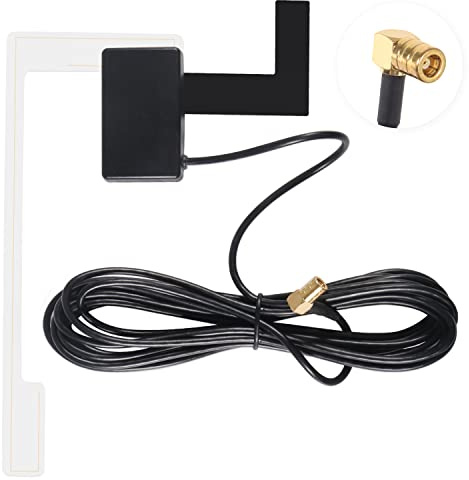 DAB Antena de repuesto para coche DAB+SMB en ángulo recto DAB Digtial Car Radio de cristal para parabrisas Antena 3M Compatible con Pioneer AN-DAB1 Clarion Kenwood Alpine JVC