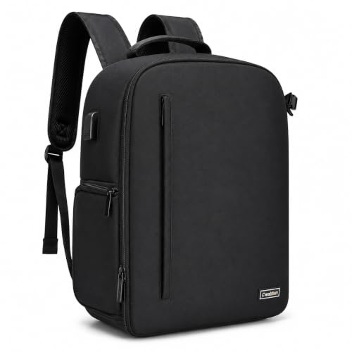 Cwatcun Sac à dos pour appareil photo Sac professionnel pour appareil photo DSLR/SLR, sacoche pour appareil photo compatible avec Sony Canon Nikon Accessoires pour appareil photo (2.0 Noir, L)