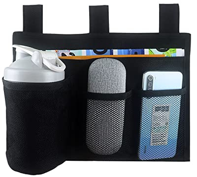VOANZO Double-deck Bedside Storage Organizer Hanging Bedside Organizer Storage Bag Pocket for College Dorm Rooms Baby Bed Rails Hospital etc