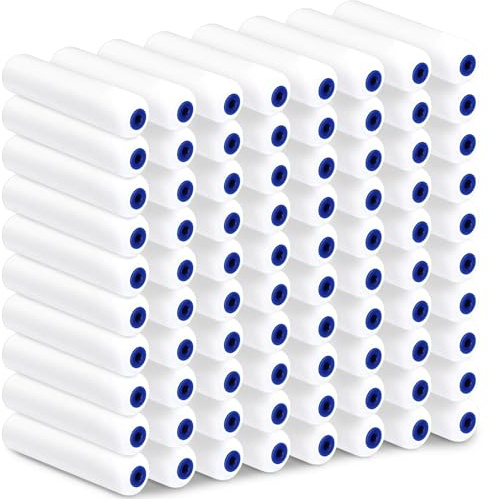 Leumoi 80 Pack Foam Paint Roller 6 Inch Small Paint Roller Covers High Density Foam Roller Sponge Rollers for Painting Doors Wall Cabinet Cupboards Ceilings Brings Smooth Finishes Flat Surfaces