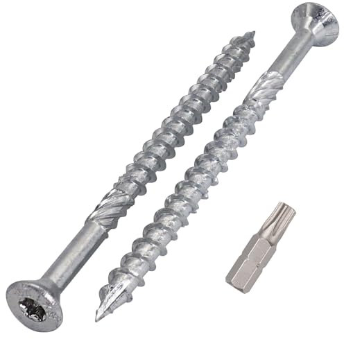 SKIR'CO (10 piezas) Tornillos para madera de acero galvanizado 8,0 x 120 mm, tornillos Torx de cabeza avellanada, tipo 17, tornillos para aglomerado
