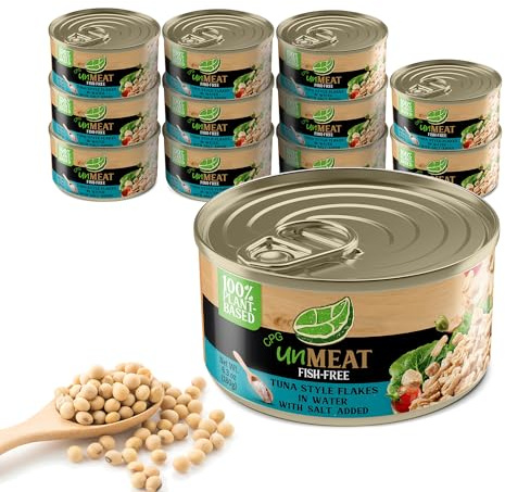 unMEAT Plant-Based Tuna Flakes in Water, 6.3 oz, 12 Pack
