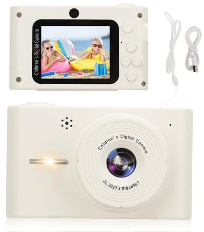 Digitalkamera, FHD 1080P 40 MP kamera för fotografering, 8 x zoompunkt och fota digitalkamera, skakande kompakt liten kamera för tonåringar pojkar flickor (vit)