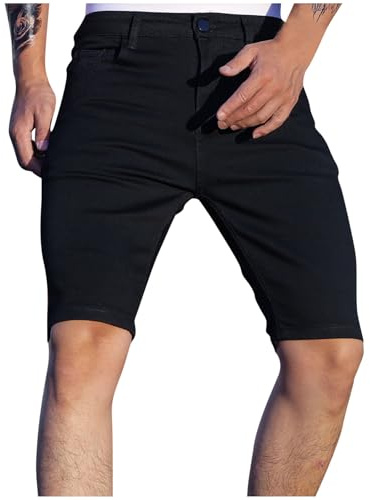 Pantalones Cortos Vaquero Hombre Verano Moda Casual Jeans Pantalones Corto Short Slim Fit Deporte Jogging Retro Pantalon Fitness Chandal Hombre Pantalones de Trekking Playa 2024