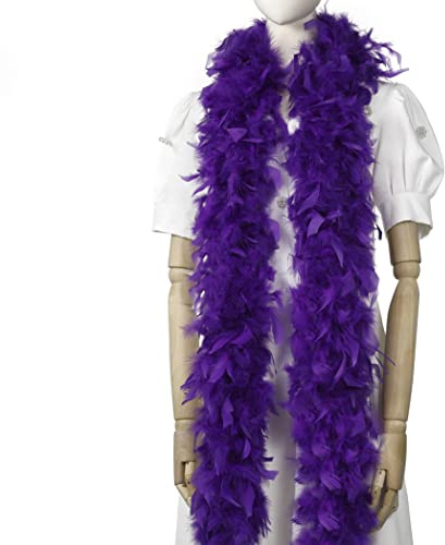 Larryhot 60 g boa fjädrar 1,8 meter, används för fest, jul, karneval, maskerad dans, karneval, konsert, inredning, Lila, 60G