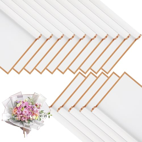 20 hojas papel embalaje ramo, 58x58cm papel de embalaje florista, papel florista blanco, papel flor ramo impermeable, papel de embalaje para ramo(blanco)