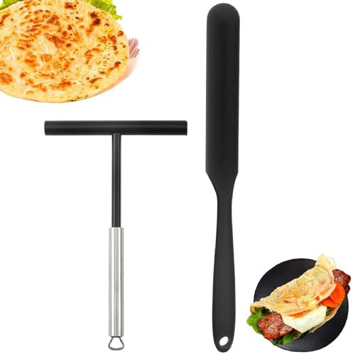 2 unidades de distribuidor de crepes, espátula para crepes, accesorio para crepes, distribuidor de crepes, acero inoxidable, distribuidor de masa para crepes, crepe maker para el hogar, cocina,