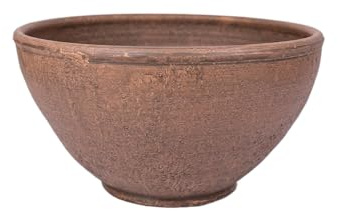 Genérico Maceta de Barro Artesanal rústica Modelo barreño de 32x17 cm.