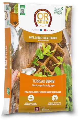 Or Brun Terreau Semis - 6L - Améliore Le Drainage - Rempotage & Plantations en Pots OBRTSEM6U
