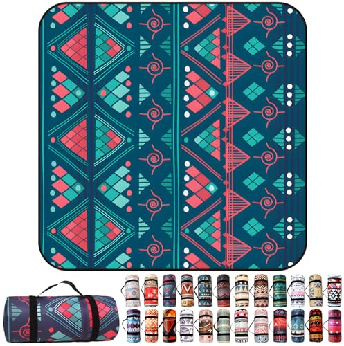 QIAQ Couverture de pique-nique 150 x 150 cm avec fond imperméable et lavable en machine pour extérieur, pique-nique, jardin, plage, camping