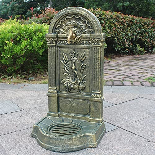 HTTGDGDH Lavandino da Esterno in Ghisa in Stile Europeo, Lavandino da Cortile Contro Il Muro, Balcone, Piscina da Giardino retrò Integrata, Lavabo in Metallo, Fontana da Parete