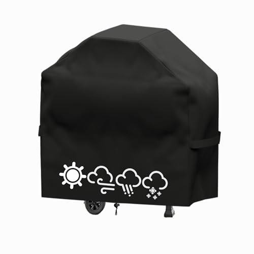 Funda para Barbacoa Impermeable, Cubierta BBQ de Parrilla 210D Oxford Protector, Anti-Viento/Anti-Polvo/Anti-Humedad, Resistente al Desgarro/Agua/Lluvia/Nieve/Sol (120X66X120 cm)