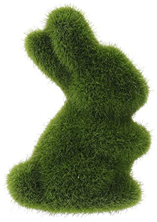 jojnsha Statua di muschio pasquale erba artificiale erba fatta a mano figurine animali ornamento primavera tavolo decorazioni per il giardino casa