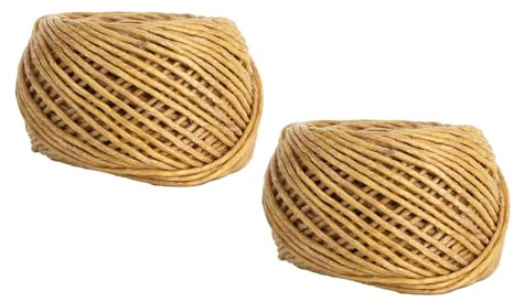 Mecha de cáñamo con Recubrimiento de Cera de Abejas, 2 Piezas de Vela de 2 mm Camas de Vela Comestible de Cera de Abejas para Velas de Bricolaje Que fabrican lámparas de Aceite (30m)