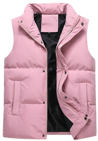 Mens Gilets and Bodywarmers Zip up Quilted Padded Vest with Button Lightweight Winter Outerwear Windproof Water-Resistant Puffer Sleeveless Jacket for Golf Running Hiking Horse Riding