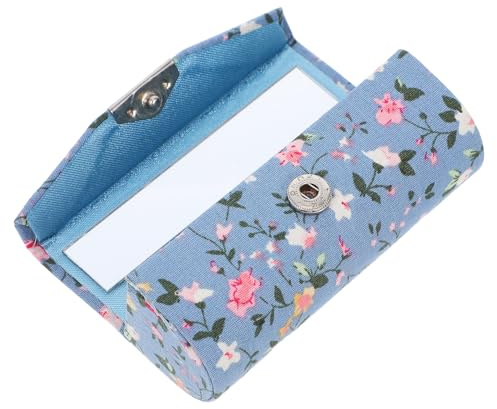CALLARON Portarossetto Specchio Custodia Porta Rossetto Ricamata Astuccio da Viaggio per Trucchi Donna Design Floreale