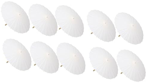 Waoclowr 10 stycken papperssoler för bröllop, festgåvor, bambuparaplyer för brudfest mittstycken, fotorekvisita, 59,4 cm