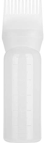 Cepillo de botella para teñir el cabello, champú Herramienta para aplicar el peine del aceite del color del cabello Botella de aplicador Botella de tinte para el cabello Peine de raíz Botellas(Blanco)