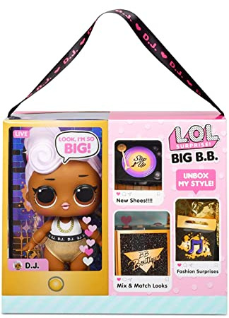 L.O.L. Surprise! Muñeca Grande D.J. con Sorpresas a la Moda, Zapatos, Vestidos y Accesorios. Incluye un Escritorio, una Silla y un Fondo de Juego. Muñecas para Coleccionar para Niños de 3+ Años