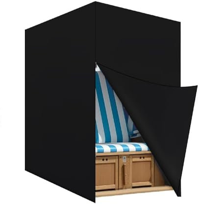 Trintion Strandkorb Schutzhülle UV beständig Wasserdicht Winddicht Premium Strandkorbhülle in grau mit Belüftungsöffnungen Strandkorbhaube 135x105x175cm