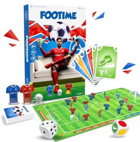 FOOTIME – Gioco da Tavolo – Gioco di Calcio per Bambini, Adolescenti e Adulti – Partite Veloci e Divertenti – Da 2 a 4 Giocatori – Idea Regalo Originale dai 8 Anni