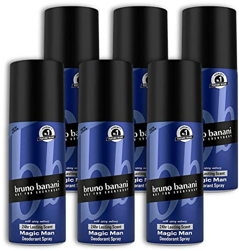 bruno banani Herren Magic Man Deo Deodorant Spray 6 er Set 6 x150ml