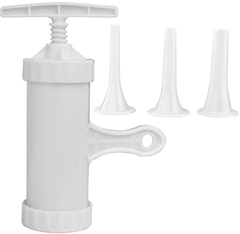 Food Grade Quality Manual Sausage Maker Sausage Stuffer Manual Plastic Meat Filler Funnel Tubes Sausage Stuffing Tool Hand Operated Waxy Sausages for Home Use