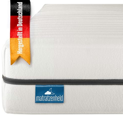 Matratzenheld Wellness Matratze | Ergonomische 7-Zonen Kaltschaummatratze | Härtegrad 4 (H4) 100-120 kg | Öko-Tex Zertifiziert | Höhe 18cm | 180 x 200cm