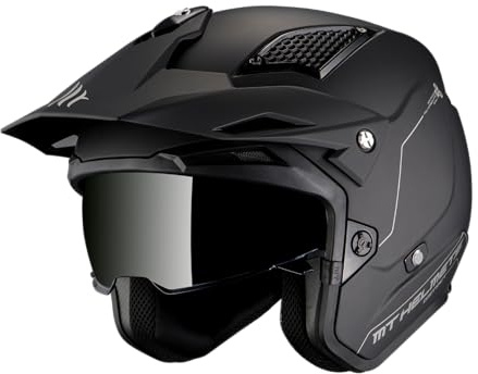 MT Helmets District SV S – Casco Moto Trial o Urbano con Visor Solar Retráctil, Interior Lavable, Diseño Off Road y Gran Ventilación | Homologado ECE 22.06 & DOT