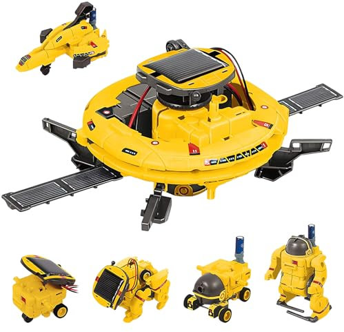 Focenat 6 en 1 Kit de Robot Solar, Juguetes Robots Solares para Niños, Juguetes Espaciales Solares, Stem Educatoinal Juguetes de Construcción, Kit Robotica Solares para Niños Niñas de 8 a 16 Años