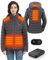 HEWINZE Beheizbare Jacke Damen mit kapuze,Warme Pufferjacke Damen mit akku 7.4V,Doppelschaltersteuerung Winterjacke für Outdoor Wandern Jagd Motorrad Camping