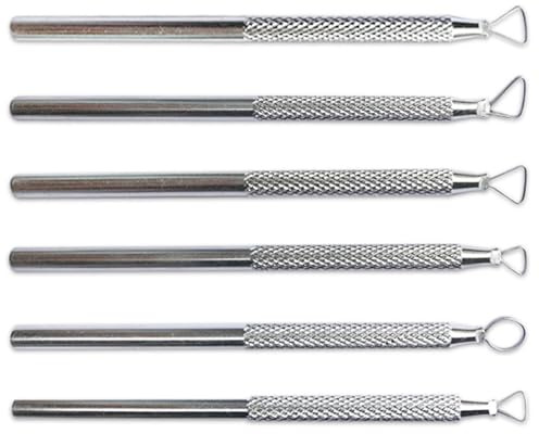 6 Pcs Clay Sculpture Tools,Carving Scraper Set Embossing,Carving Clay Scraper Ceramic Detail Tool Engraving Clay Pottery Sculpting Tool Aluminium Alloy for Sludge Embossing Modeling Smoothing