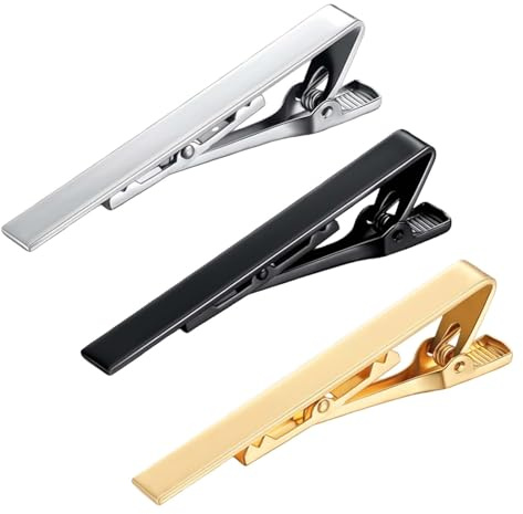 3 Pack Men's Tie Clips Long Styles Tie Bar Clip Set Square Edges Tie Tack Pins - Necktie Bar Necktie Wedding Business for Men Daily Life Wedding Anniversary Business Father's Day Gifts