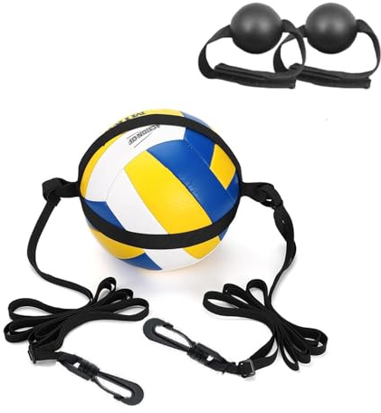 Bestevery Herramienta de Entrenamiento de Voleibol, Equipos de Entrenamiento de Voleibol, Equipos de Entrenamiento, con un Par de Pelotas en Forma de Mano, para Principiantes para Practicar (Negro)