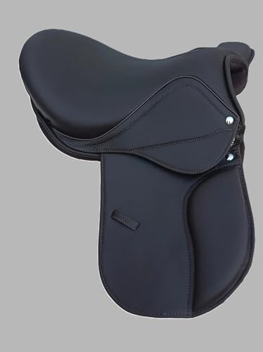 Synthetic Leather Treeless Pony Saddle Brown Soft Padded Seat 14 Inch Seat