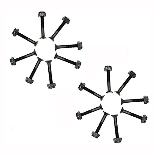 ANCLLO Skateboard-Schrauben / Muttern für Longboard, 31 mm, Schwarz, 16 Stück