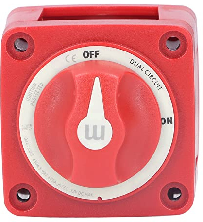 Batteribrytare, 32V DC 300A Dual Circuit Batteriisolator Avstängningsbrytare, IP66 Vattentät Batteri Huvudströmbrytare för Marine Boat ATV RV