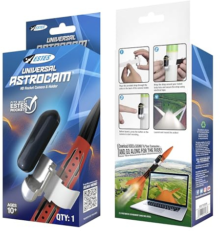 Estes 2208 Universal Astrocam HD Rocket Camera and Holder, Model-Rocket Camera, Rocket Model Kit Accessories for Ages 10+