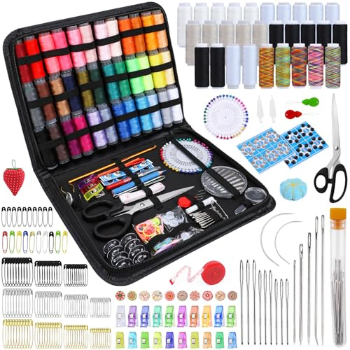 551 Pièces Kit de Couture Kit Couture Complet Kit D'Aiguille et de Fil de Base Accessoires de Couture avec Bouton de Fil à Coudre Pour la Maison, Voyage, Utilisation D'Urgence