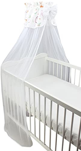 TupTam Babybett Himmel mit Schleife Transparent, Farbe: Lichtung/Rehe, Größe: ca. 170x240 cm
